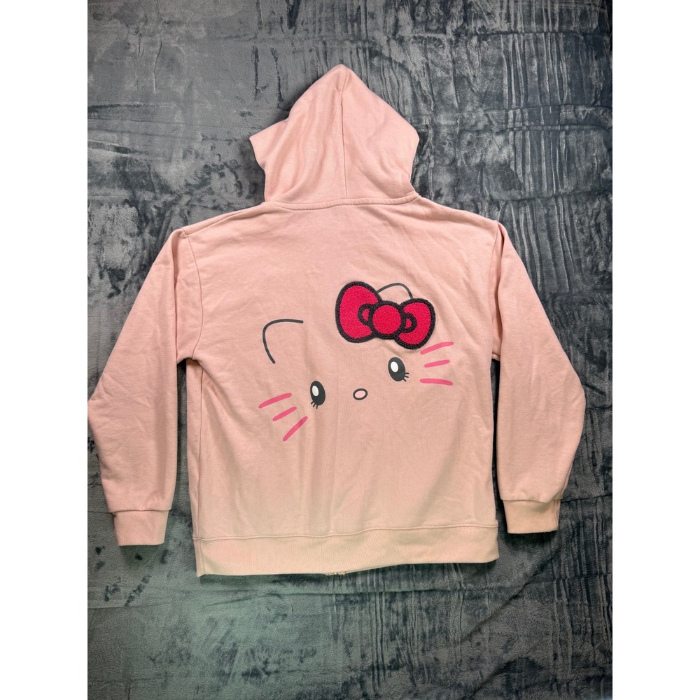 Universal Studios Japan Hoodie Womens M Pink Hello Kitty Full Zip Graphic Sanrio - Picture 2 of 5